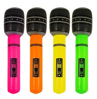 Spinbit Inflatable Microphone Blow Up Fancy Dress Party Disco Musical Accessory Pack of 4