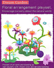 Load image into Gallery viewer, EYPHKA Upgraded Flower Garden Plant Building Toys Kit for Kids, BPA Free 136 PCS Set with Forked Stalks and Carrying Bag, DIY STEM Educational Gifts for Age 3 - 6 Toddler Boys Girls, Dishwasher Safe
