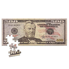 Load image into Gallery viewer, 60-Piece Mini Jigsaw Puzzle 9x4 Inches 500 hundred Dollar Bill Copy Money Puzzle Educational Kids Money Puzzle Souvenir Birthday Gift Party Favor
