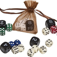 Load image into Gallery viewer, Christianos Mother of Pearl Type Dice Set from Greece Emerald/Ivory 15/32&quot;
