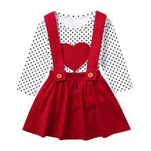 Load image into Gallery viewer, Amosfun 1 Set Fashion Girls Strap Dress Stylish Kids Costume Chic Daily Casual Clothes Party Decor Outfit for Children- Red (Fit for 120cm Height) for Valentines Party Supplies
