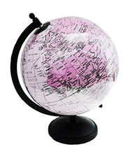Load image into Gallery viewer, StationeryWorld Decorative Desktop Table Decor Pink Color Rotated World Globe 11 inches World Map With Stand
