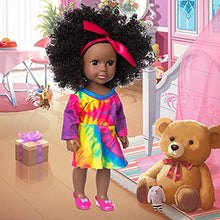 Load image into Gallery viewer, ZQDOLL Black Baby Doll 14.5 inch African Girl Doll and Clothes Set Soft Silicone Doll Best Gift for Kids
