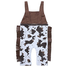 Load image into Gallery viewer, Venjoe Baby Boys&#39; Cowboy Suspenders Jumpsuit Overalls with Hat Handkerchief Outfits Halloween Toddlers Cosplay Costumes Brown 6-12 Months

