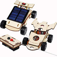 Wooden Solar & Wireless Remote Control Car Model Kits to Build - DIY Science Experiment and Educational STEM Toys for Kids Teens,Circuit Engineering Project 2 Kits