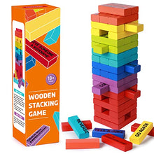 Load image into Gallery viewer, Atoylink Stacking Games -- 54 PCS Stacking Blocks with 40 Different Rules and Games for Night Party Game (Rainbow)
