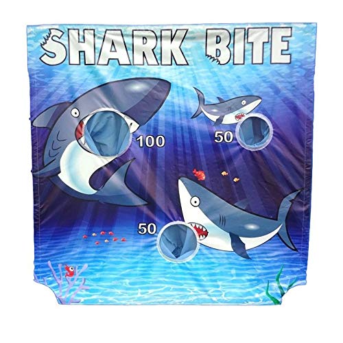 TentandTable Replacement Air Frame Game Panel | Shark Bite | Ball and Bean Bag Toss Panel with Net | Use with Air Frame Game Frame | for Backyards, Carnivals, Schools, Birthday Parties