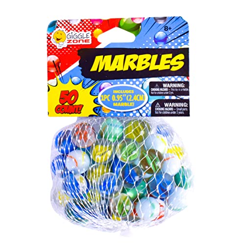 Sunny Days Entertainment 50 Piece Marbles - Colorful Glass Marble for Kids Games | 49 Players and 1 Shooter
