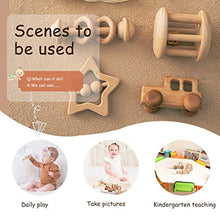 Load image into Gallery viewer, Wooden Rattle Personalised Baby Rattle Toy Montessori Stroller Educational Toys Keepsake Newborn Gift
