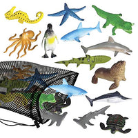 ArtCreativity Aquatic Sea Animal Assortment in Mesh Bag, Pack of 12 Sea Creature Figurines in Assorted Designs, Bath Water Toys for Kids, Ocean Life Party Dcor, Party Favors for Boys and Girls