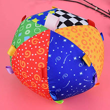 Load image into Gallery viewer, Zerodis Soft Rattle Ball for Babies,Large Colorful Cloth Ball with Chime Bell Sensory Toy Gift with Colorful Tags for Newborn Infant Toddler

