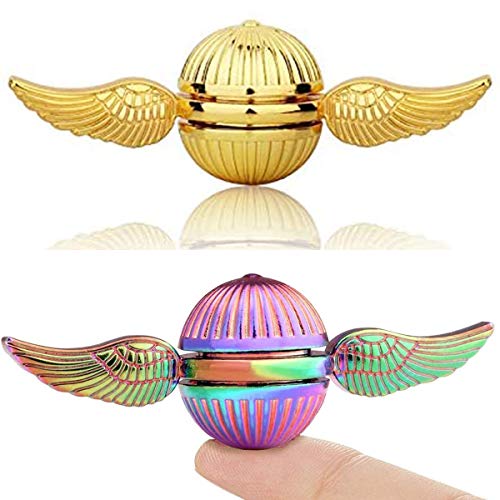 Golden Magical Fidget Spinners Metal, Fidget Spinner Gifts for Adults and Kids, Stainless Steel Finger Hand Spinner Desk Toy, Anti Stress Anxiety Relief Figets Toy, Cool Small Gadget Stress Toys