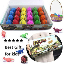 Load image into Gallery viewer, 24Pcs Easter Dinosaur Eggs Dino Egg Toys Grow in Water Hatch Egg Crack Science Kits Novelty Toy Birthday Gifts Dino Egg with Assorted Color for Toddler Kids 3-10 Boys Girls Easter Hunt Basket Stuffers
