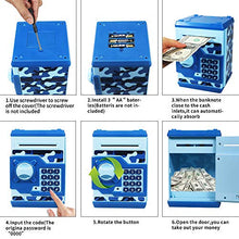 Load image into Gallery viewer, Kelibo Electronic Money Bank for Kids, Elctronic Password Security Piggy Bank Mini ATM Cash Coin Saving Box Smart Voice, Toy Gifts Birthday Gift for Children (Camouflage Blue)
