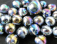 Load image into Gallery viewer, 25 Glass Marbles Milky Way Purple/Gold Oil Slick Metallic Iridescent Shooter New
