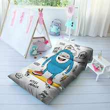 Load image into Gallery viewer, Kids Floor Pillow Skater Illustration with Cool Slogans Skate Shoes and Pillow Bed, Reading Playing Games Floor Lounger, Soft Mat for Slumber Party, for Kids, King Size
