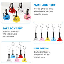 Load image into Gallery viewer, BESTOYARD 5 pcs Metal Hand Bell with Keychain Christmas Jingle Bells with Love Pattern Mini Hand Bell Pendant Shaker Rattle Toy Children Musical Toys for Holiday Party Favors (Multi Color)
