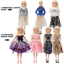 Load image into Gallery viewer, PURPERCAT 26 Pack Doll Clothes and Accessories - 1 Winter Coat 1 Jacket 4 Fashion Dresses Clothes 5 Top and 5 Pants 10 Pairs Shoes, Size Suit for11 Inch Doll
