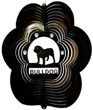 Load image into Gallery viewer, Stainless Steel Wind Spinner, 12&quot; Animal Dog Breed, Bulldog, Black Starlight
