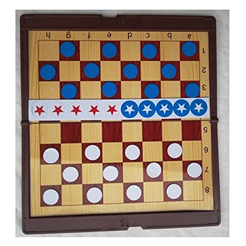 Agal Small Chess Set Magnetic Foldable Mini Wallet Pocket Chess Set 100/64 Squares Board Checkers for Children Kids 4.3x7.8in (Color : 64 Squares Checkers)
