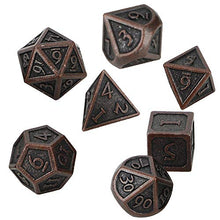 Load image into Gallery viewer, 7pcs Metal Polyhedral Dices, Vintage Polyhedral Irregular Shape Dices for Table Game Dice Accessory
