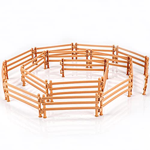40PCS Corral Fence Toy Accessories Panel Set Farm Corral Fence with Gate Horse Paddock Barn Farm Animals for Toddlers Kids Preschool Educational Gift Sets
