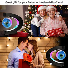 Load image into Gallery viewer, Gresus Magnetic Levitation Floating World Map Globe with C Shape Base, Floating Globe with LED Lights, Great Fathers Students Teacher Business Boyfriend Birthday Gift for Office Desk Decoration (Blue)
