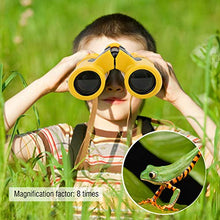 Load image into Gallery viewer, Qioniky Handheld Portable Kid Binoculars, No Halo Binocular Telescope, for Friends Kids(Yellow)
