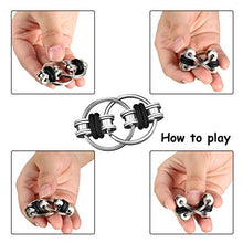 Load image into Gallery viewer, Gejoy Fidget Toy Set Include Six Roller Chain Fidget and Key Flippy Chain Stress Reducers for Autism Stress and Anxiety Relief (Black)
