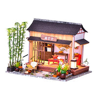 F Fityle Dollhouse Miniature with Furniture Garden Decoration, DIY Wooden Dollhouse Kit Chinese Style Country Cottage, 1:24 Scale Creative Room