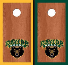 Load image into Gallery viewer, Baylor University Bear Head Rosewood Alternating Border Cornhole Boards
