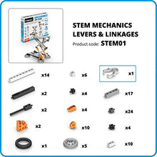 Load image into Gallery viewer, Engino Discovering STEM Mechanics Levers &amp; Linkages | 16 Working Models | Illustrated Instruction Manual | Theory &amp; Facts | Experimental Activities | STEM Construction Kit
