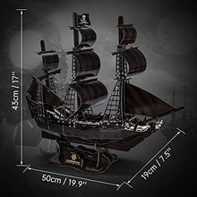Load image into Gallery viewer, HUOQB LED The Queen Anne&#39;s Avenger 3D Puzzles Vintage Modern Style Sailing Ship Model Kits,DIY Assemble Toy,Model Kit Desk Decor Sailboat Vesselfor Adults and Kids 111 Pieces
