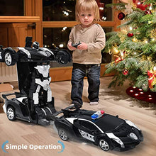 Load image into Gallery viewer, Zahooy Police RC Car Robot for Kids, Remote Control Transforming Robot Car Toy, One Key Deformation Robot Car, One-Button Auto Demo&amp;360 Rotate Speed Drifting &amp;Rechargable for Boys Girls Adult Gifts
