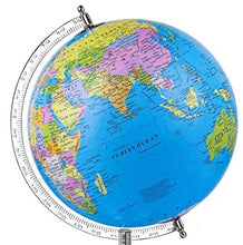 Load image into Gallery viewer, GeoKraft Political Educational Laminated 8 Inch Diameter Globe with Steel Finish Arc and Base / World Globe / Home Decor / Office Decor / Gift Item (Blue)
