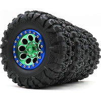 4pcs RC Crawler 2.2 Mud Terrain Tires Tyres Height (OD):120mm & Aluminum 2.2 Beadlock Wheels Rims Hex 12mm