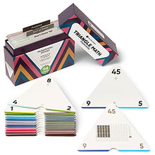Load image into Gallery viewer, Think Tank Scholar Triangle Math 376 Equations Multiplication &amp; Division Flash Cards Set, All Facts 0-12 - Color Coded, for Kids in 3RD, 4TH, 5TH &amp; 6TH Grade - Has Three Corners
