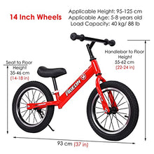 Load image into Gallery viewer, ERLAN Sport Balance Bike for Kids Girls, 14-Inch Training Wheels, Walking Bicycle for 5 6 7 8 Years Old, Super Light Metal Frame (Color : Red)
