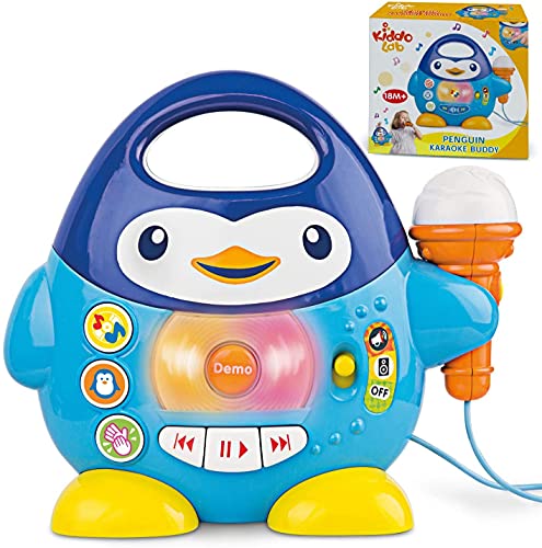 Penguin Karaoke Buddy - Toy with Microphone, Music Player with Preset Melodies and Echo Effect. for Kids Ages 18 Months Up. Play Karaoke Machine for Toddlers.