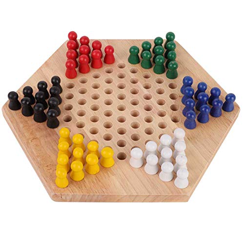 Vikye Chinese Checkers Set, Wooden Portable Exquisite Classic Halma Chinese Checkers Set, Good Choice of Entertainment for Travel