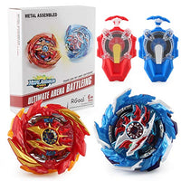 Master Fusion Gyro Burst Toy, 4X Burst Tops Attack Set with Launcher and Grip Starter Set(RED)