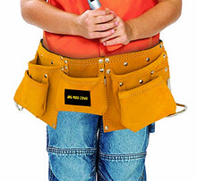 Load image into Gallery viewer, Big Mo&#39;s Toys Tool Belt - Kids Brown Faux Suede Pretend Play Belt for Tools with Adjustable Strap
