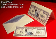 Load image into Gallery viewer, 25 Freemason Masonic Million Dollar Bills with Bonus Thanks a Million Gift Card Set
