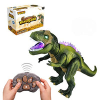 Tuko Remote Conctrol Jurassic World Dinosaur Toys LED Light Up Walking and Roaring Realistic t rex Dinosaur Toys for 3-12 Years Old Boys and Girls (RC Dino)