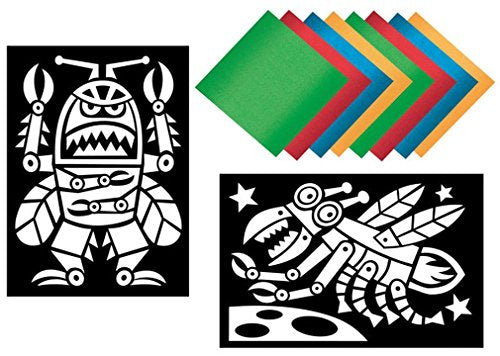 Peaceable Kingdom Sticker Crafts Rockin' Robots Foil Art Kit for