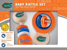 Load image into Gallery viewer, MasterPieces NCAA Florida Gators Real Wood Baby Rattles (2-Pack) Orange, 6&quot; X 2.5&quot; X 8&quot;

