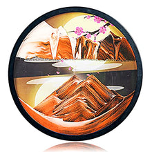 Load image into Gallery viewer, WENCY 3D Dynamic Sand Art Liquid Motion Colorful Moving Sand Art Picture Round Glass 360 Parallel Rotation Landscape Sandscape in Motion Display Flowing Sand Frame
