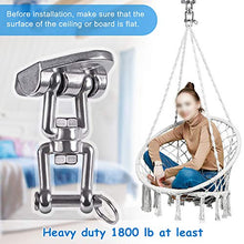 Load image into Gallery viewer, IOH 2 Packs Heavy Duty Swing Hangers Stainless Steel 304 Antirust Swing Set Kit [1800 lb Capacity] 180Swing 360Rotation, Playground Porch Yoga Seat Trapeze, Hammock Chair, Swing Set Indoor Outdoor
