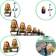 Load image into Gallery viewer, Classic Matryoshka Russian Nesting Dolls 7 Pieces Garden Theme for Farmhouse Decor
