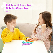 Load image into Gallery viewer, HiUnicorn Rainbow Unicorn Fidget Toy with Pop Sound, Horse Push Bubbles Poppers School Party Games Toys Crafts Gift for Kids Girls, Popping Sensory Toy Autism Stress Reliever(1 Pack Rainbow Unicorn)
